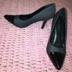 Jean and black high heels